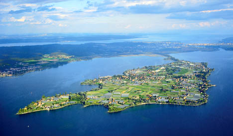 Luftbild der Insel Reichenau